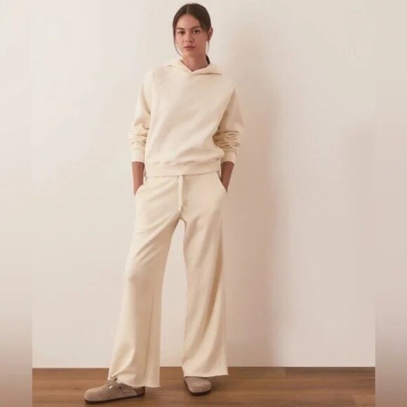 NWT Marine Layer Anytime Wide Leg Sweatpants, Medium, Antique White - Picture 1 of 10